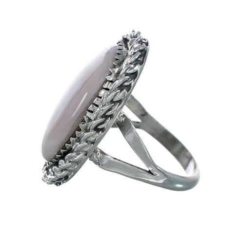 Pink Shell Navajo Sterling Silver Ring Size 6-3/4 NN20196
